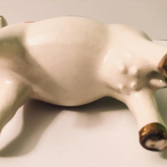 Vintage Ceramic Cow Creamer Red Tulip  Figurine 8 Inch Long - Picture 10 of 16